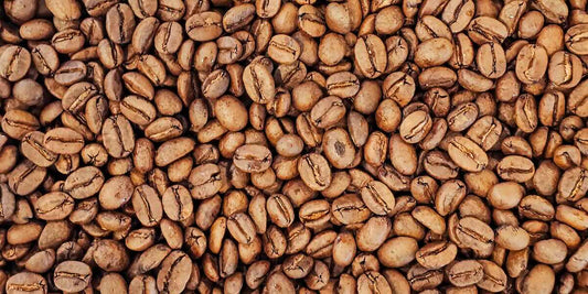 Scattered light roast coffee beans